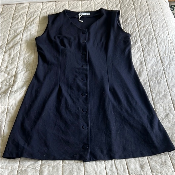 Mango Navy Sleeveless Dress - Picture 1 of 8